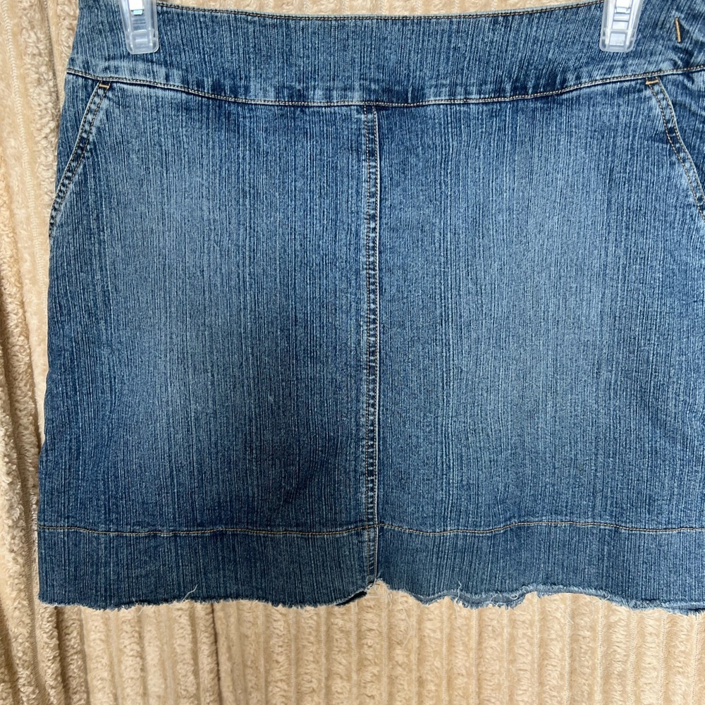 St. John's Bay Blue Denim Mini Skort. Size 12